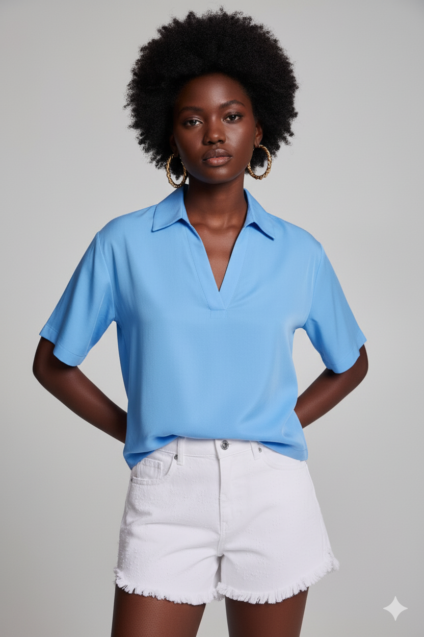 BSB Shortsleeve Blouse With Collar