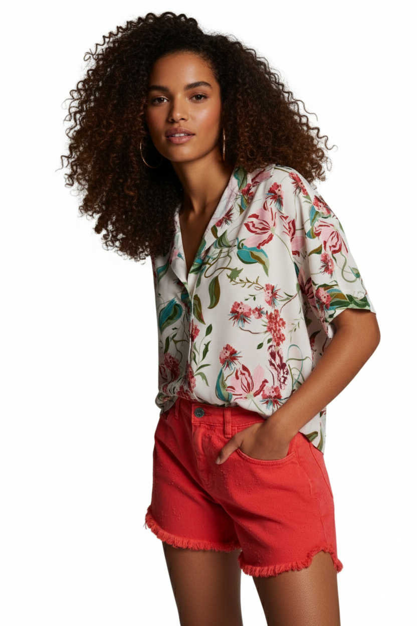 BSB Floral Blouse With Collar