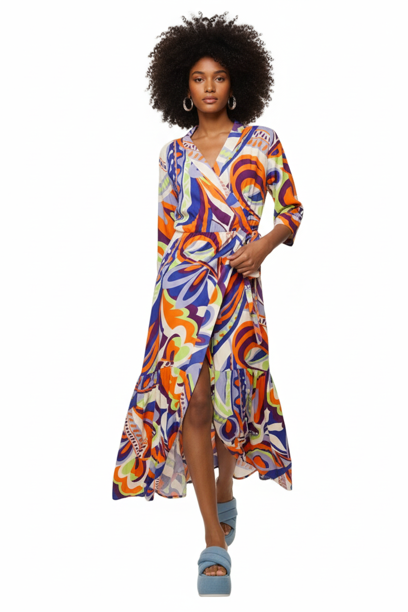 BSB Printed Wrap Dress