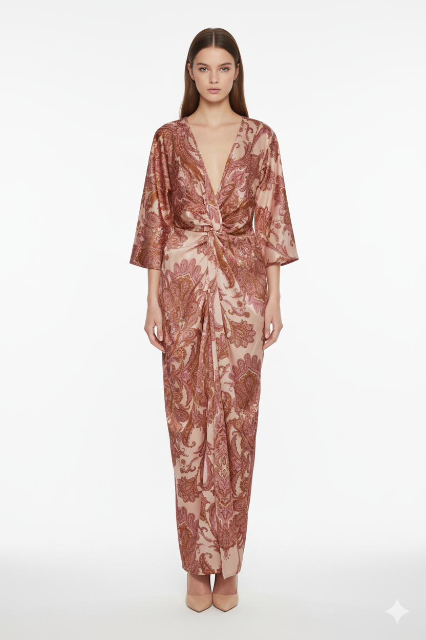 BSB Maxi dress wrap with knot design