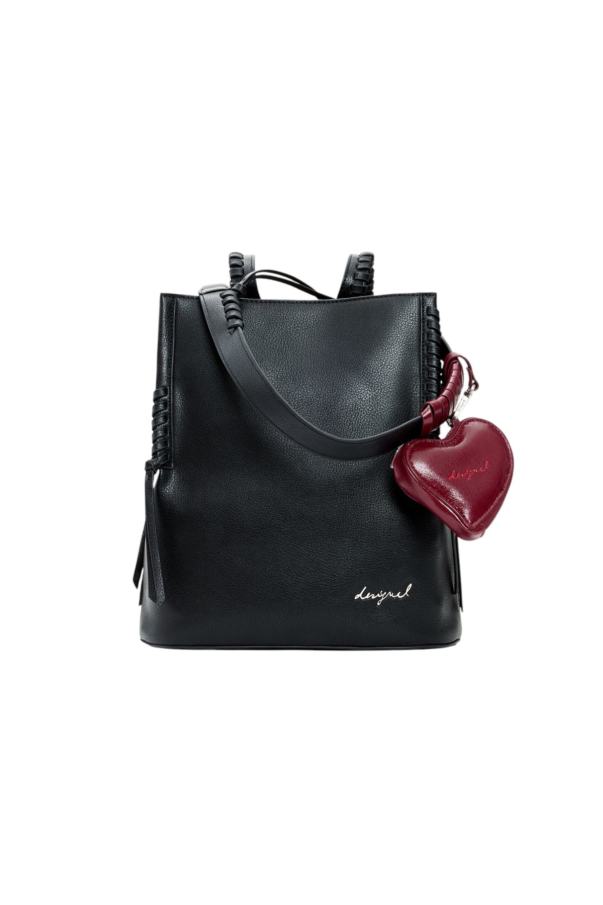 Desigual Medium backpack with detachable strap, removable heart-shaped mini-purse charm