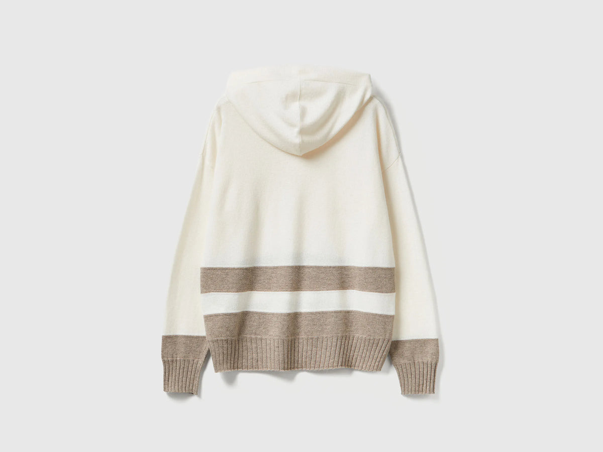 Benetton Cashmere Blend Hooded Sweater