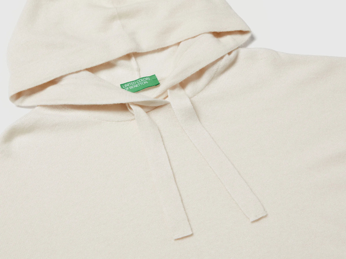 Benetton Cashmere Blend Hooded Sweater