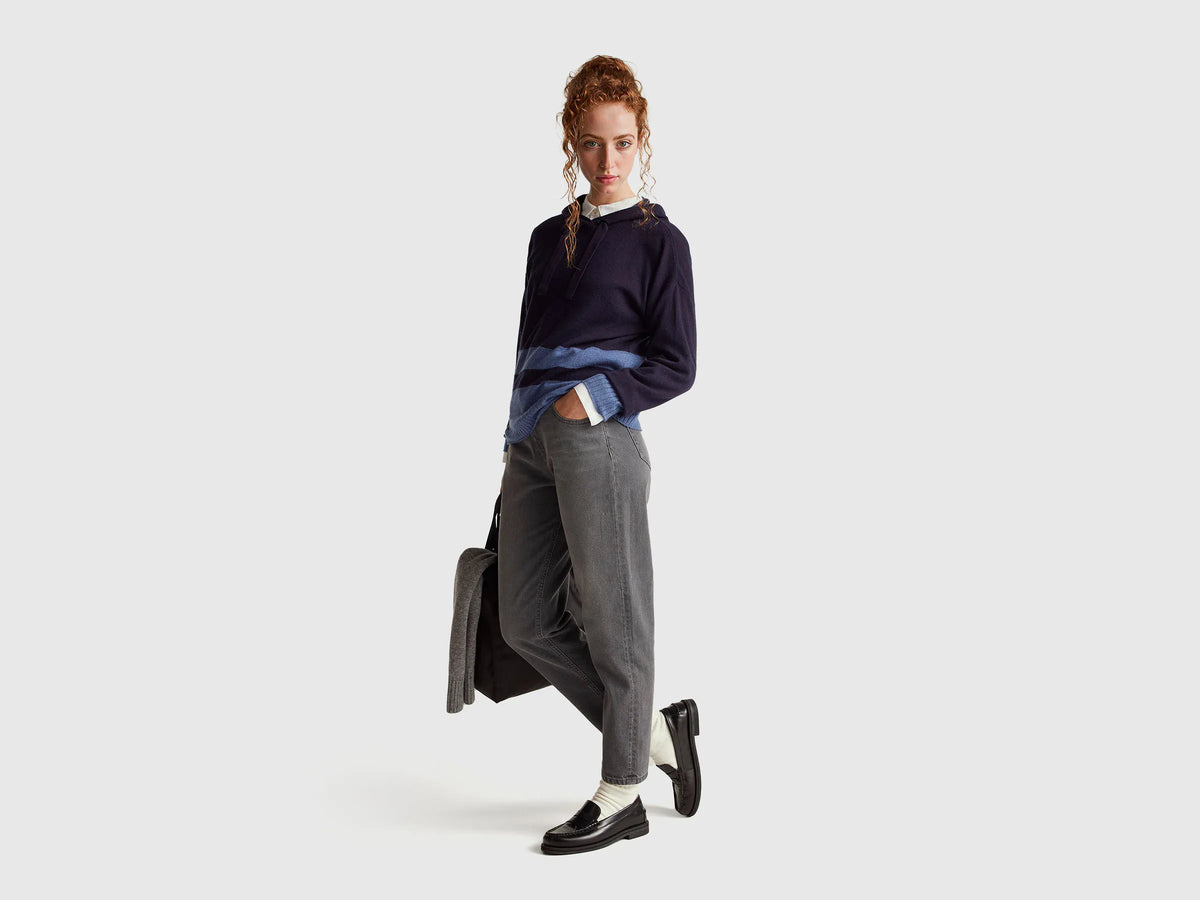 Benetton Cashmere Blend Hooded Sweater