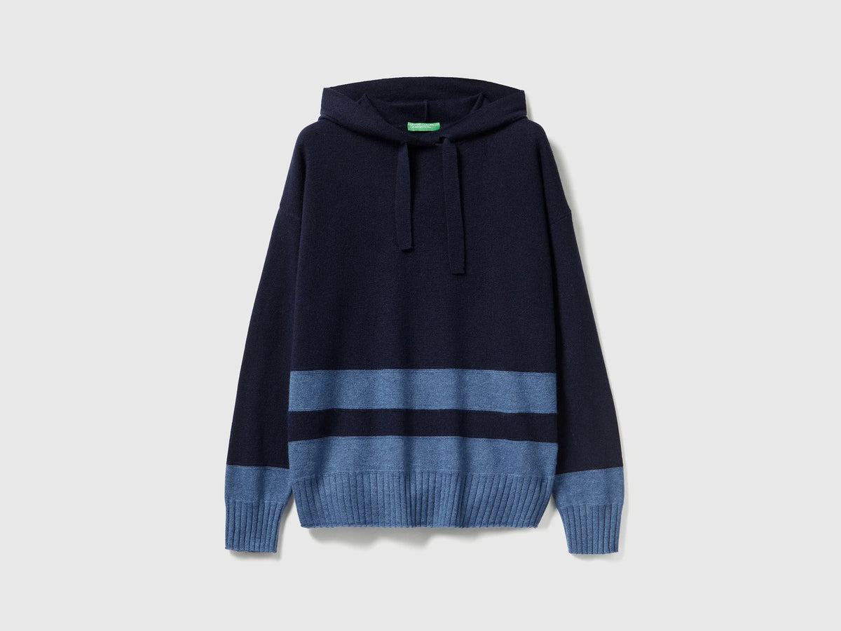 Benetton Cashmere Blend Hooded Sweater