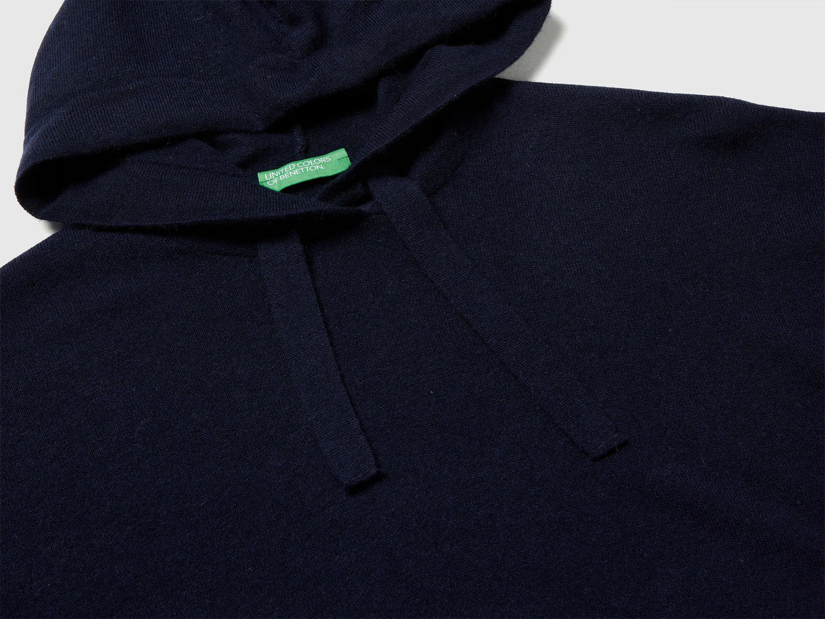 Benetton Cashmere Blend Hooded Sweater