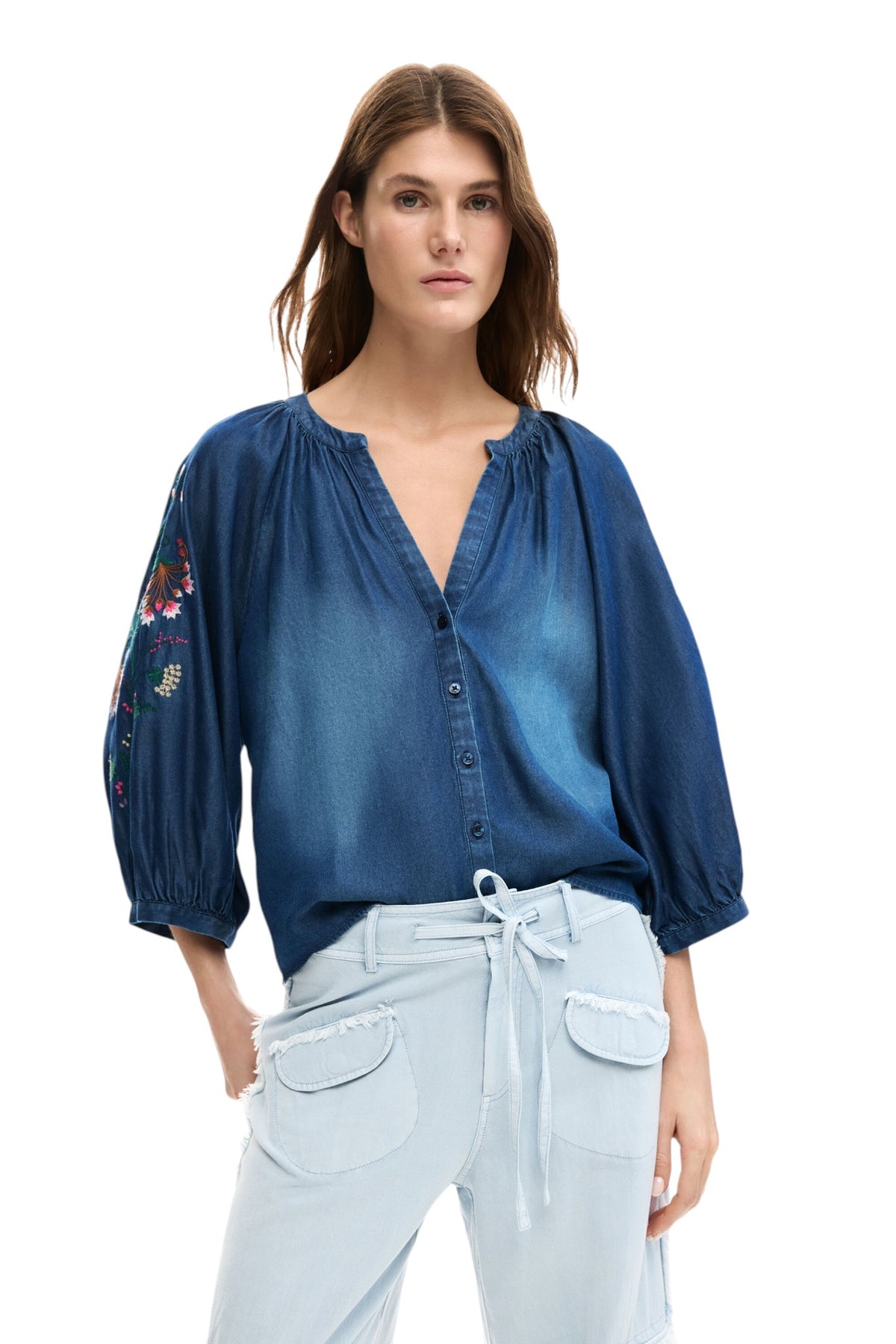 Desigual 3/4-length blouse with puffed effect .