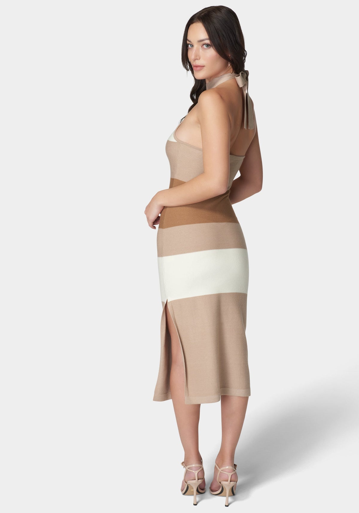 Jump Halter Neck Rib Midi Dress