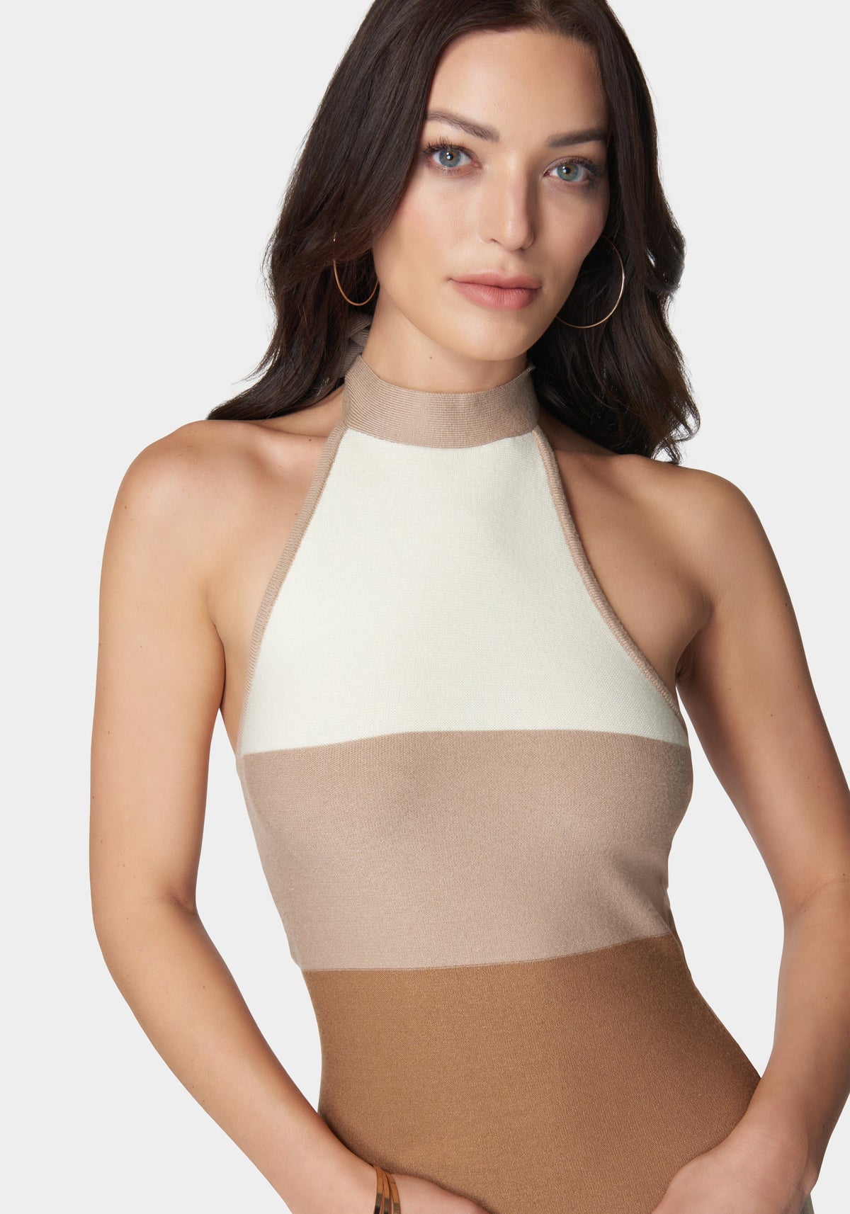 Jump Halter Neck Rib Midi Dress