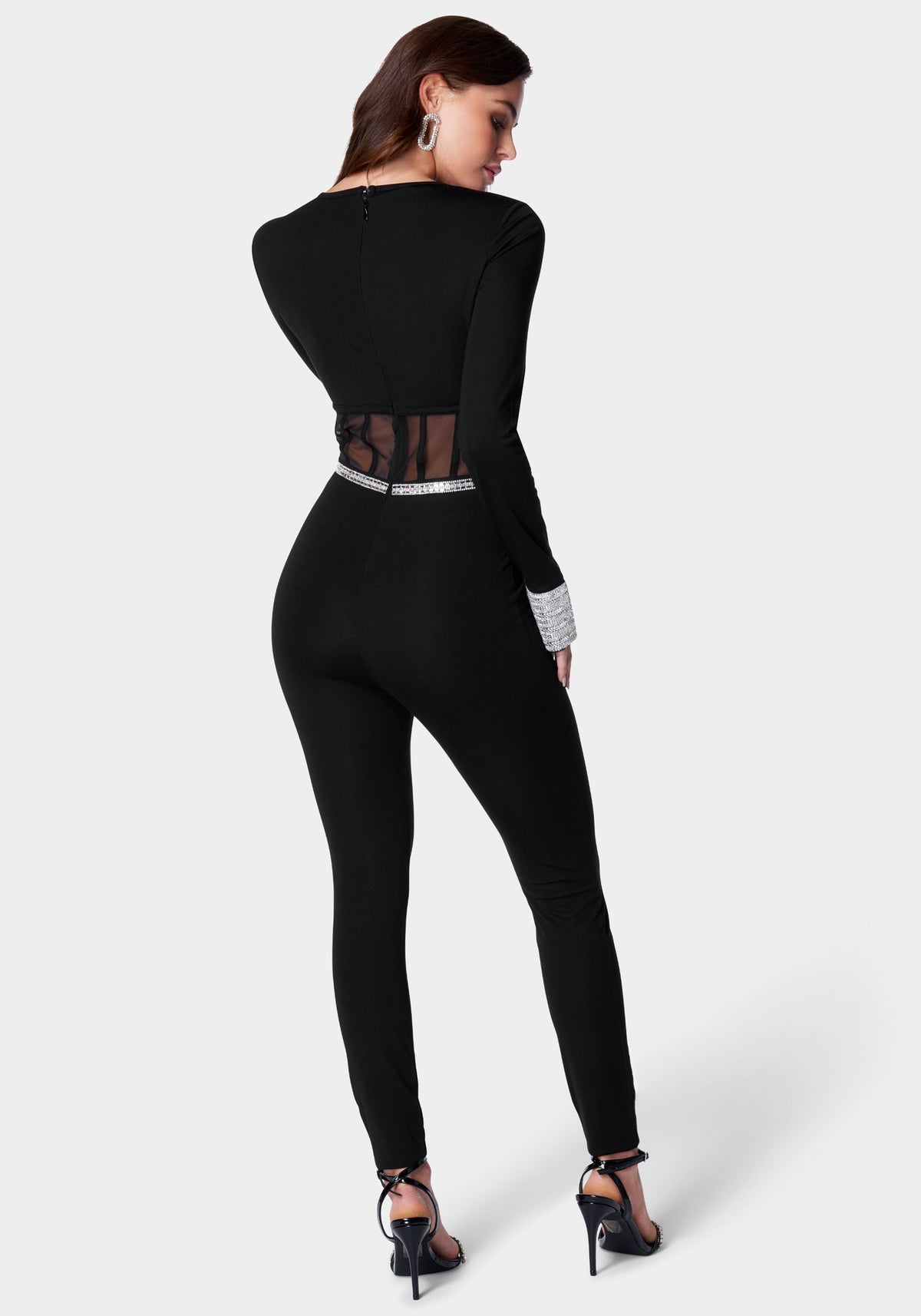 Jump Embellished Corset Detail Catsuit
