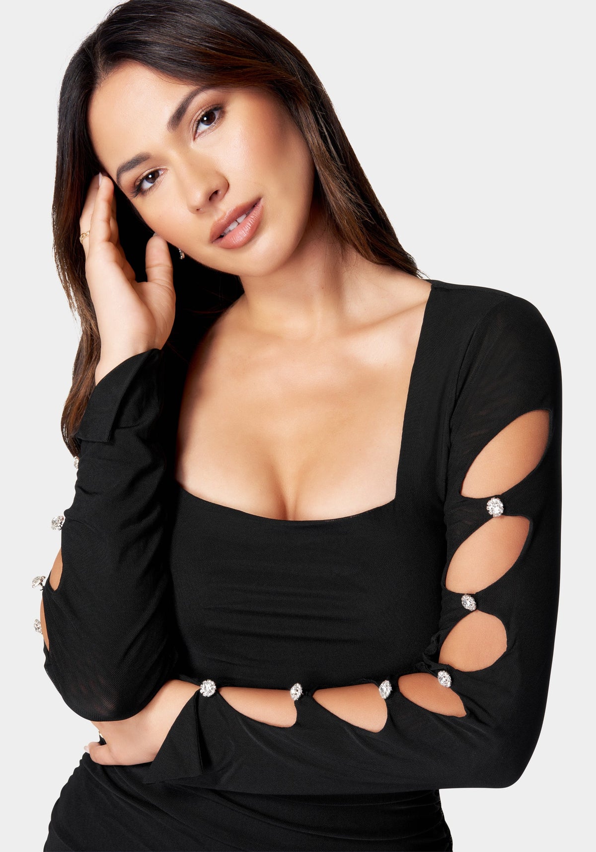 Jump Button Detail Mini Club Dress
