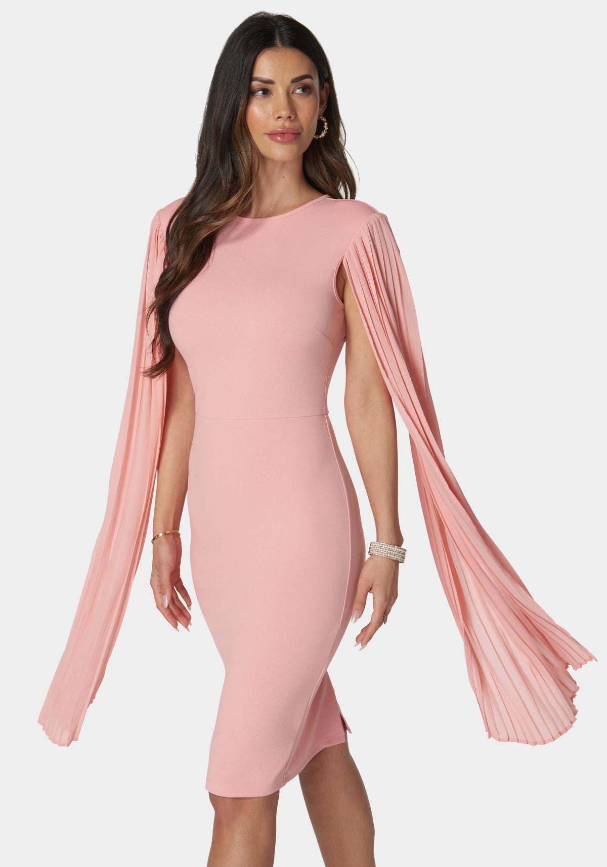 Jump Cape Sleeve Midi Dress