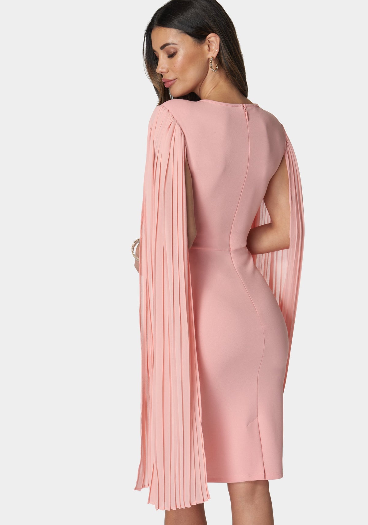 Jump Cape Sleeve Midi Dress