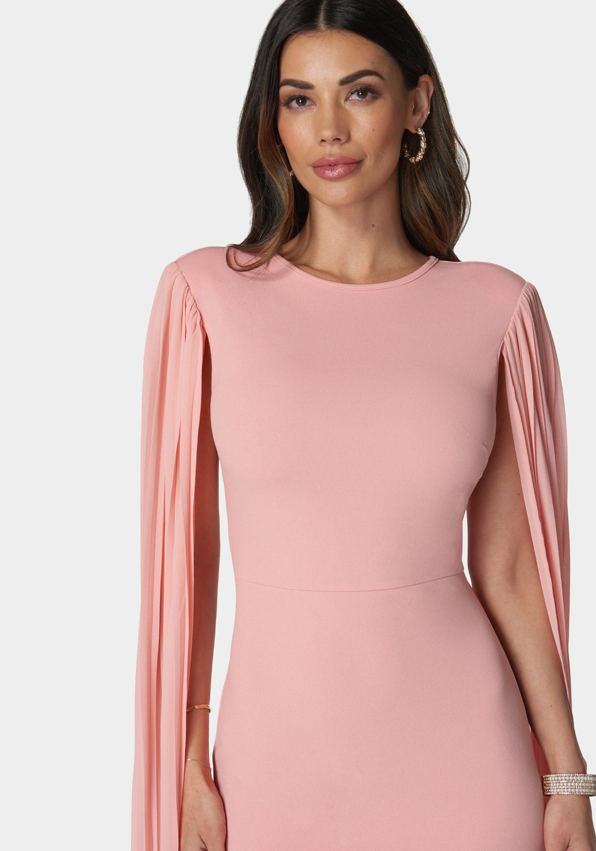 Jump Cape Sleeve Midi Dress