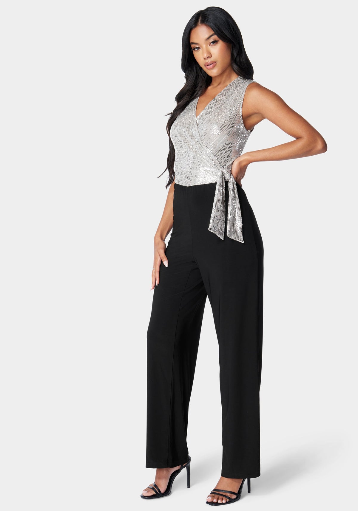 Jump Disco Dot Wrap Tie Jumpsuit