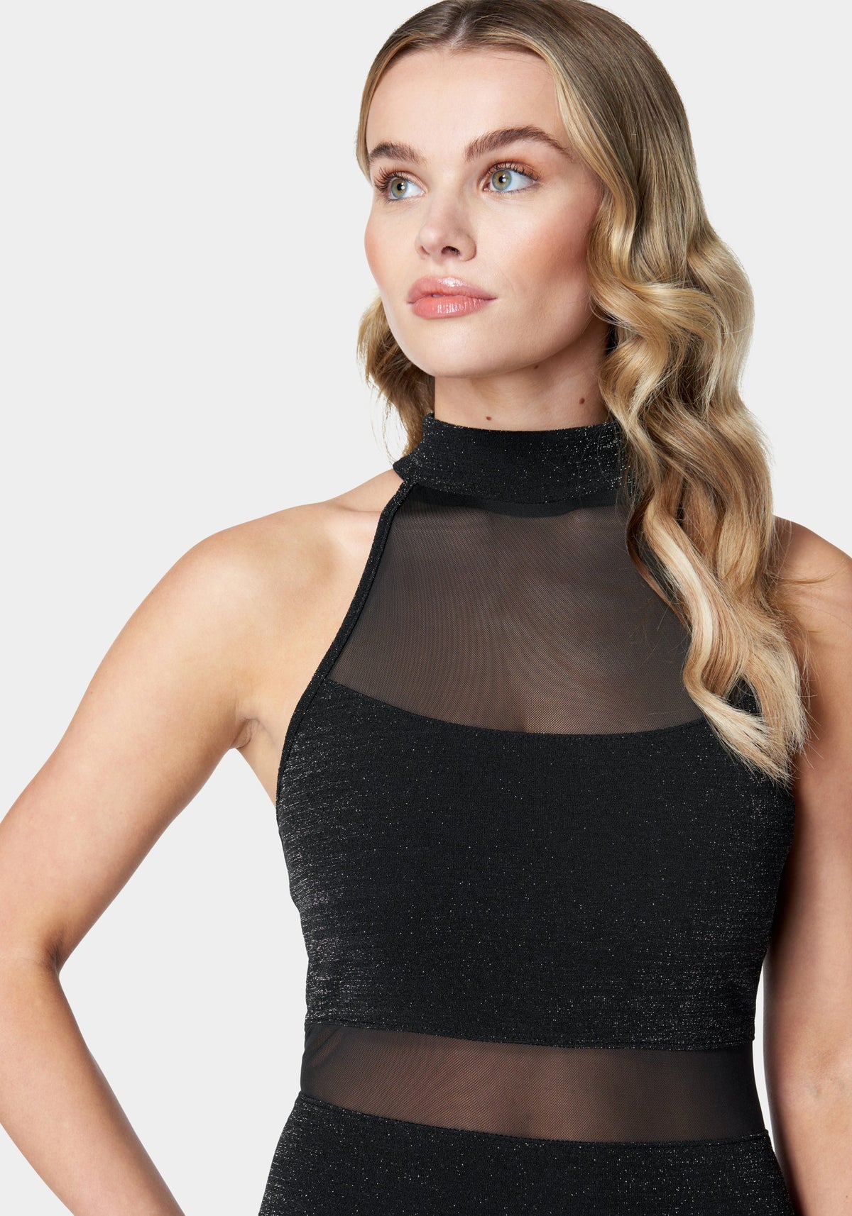 Jump Mesh and Metallic Scuba Dress