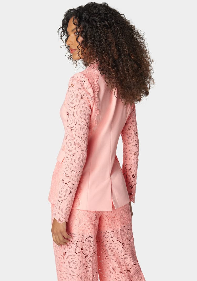 Bebe Lace Combo Tailored Jacket