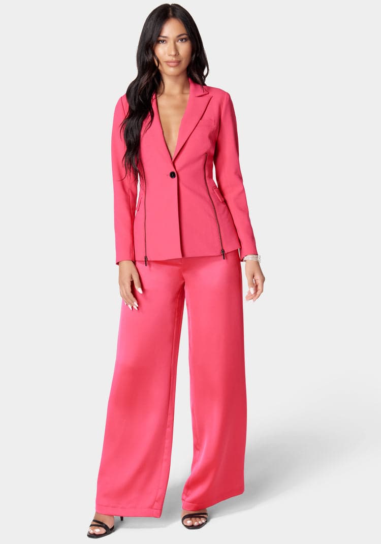 Bebe Satin Wide Leg Pant