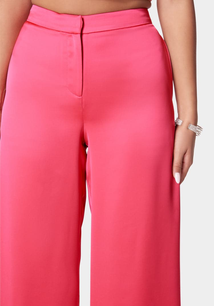 Bebe Satin Wide Leg Pant