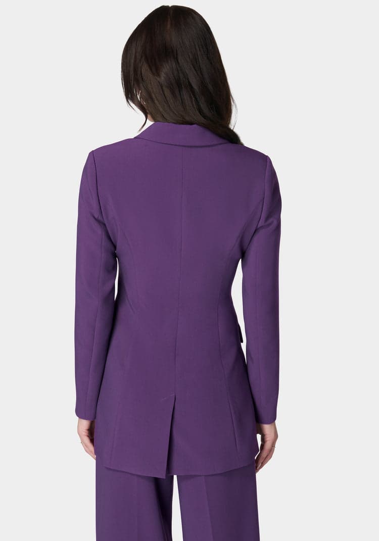 Bebe Woven Twill Cut Out Tailored Jacket