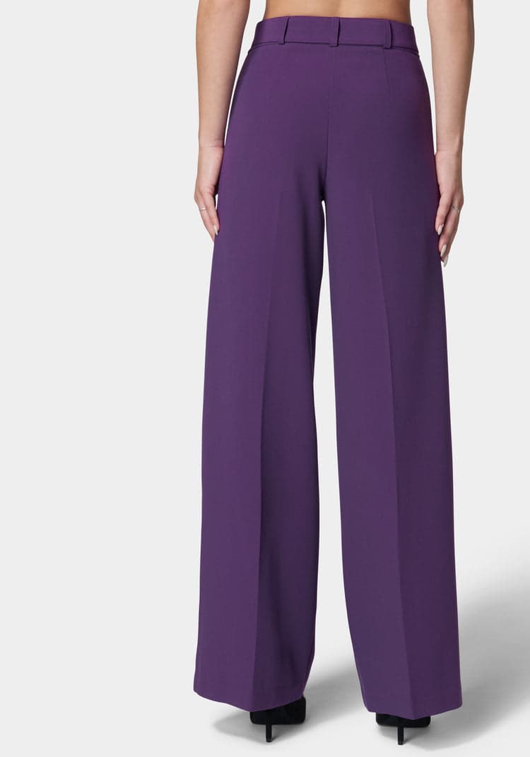 Bebe High Waist Belted Wide Leg Pant