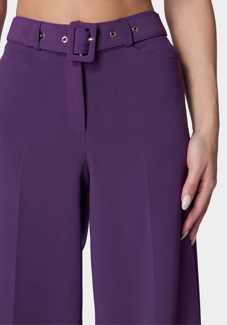 Bebe High Waist Belted Wide Leg Pant