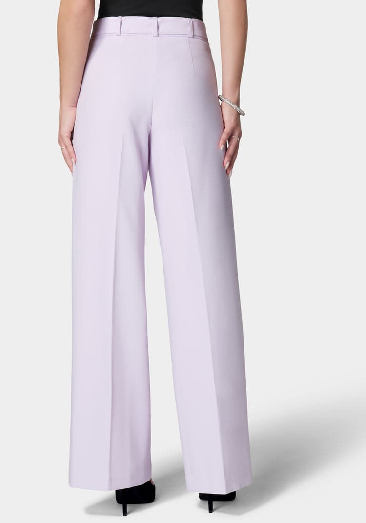 Bebe High Waist Belted Wide Leg Pant