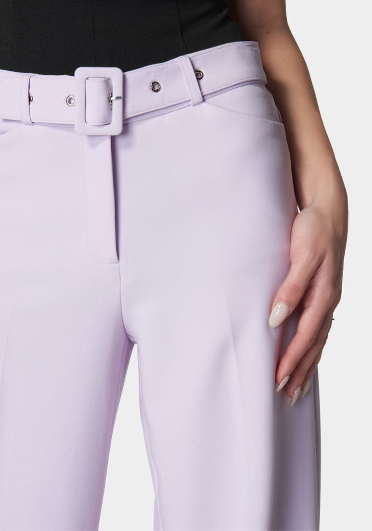 Bebe High Waist Belted Wide Leg Pant