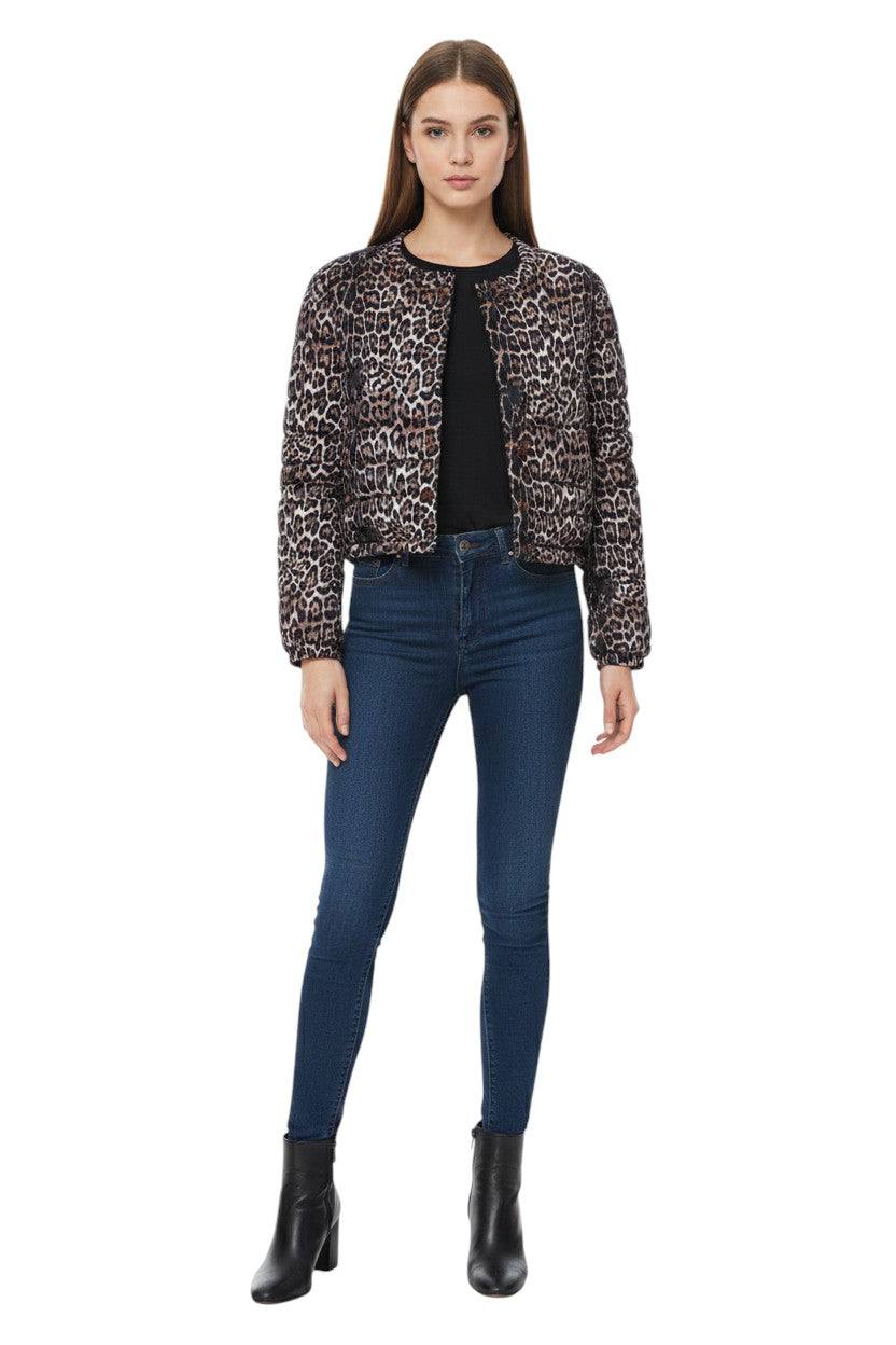 BSB Leopard puffer with long sleeves