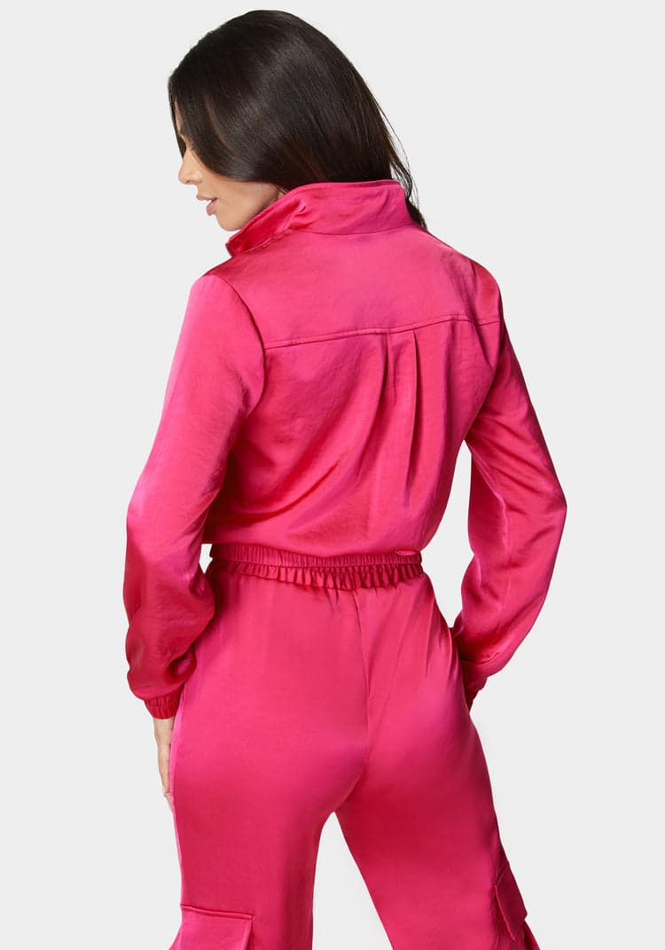 Bebe Front Patch Pocket Bomber Jacket