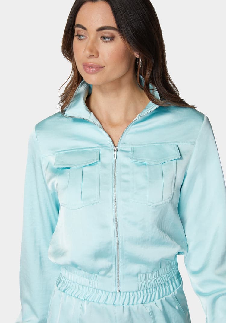 Bebe Front Patch Pocket Bomber Jacket
