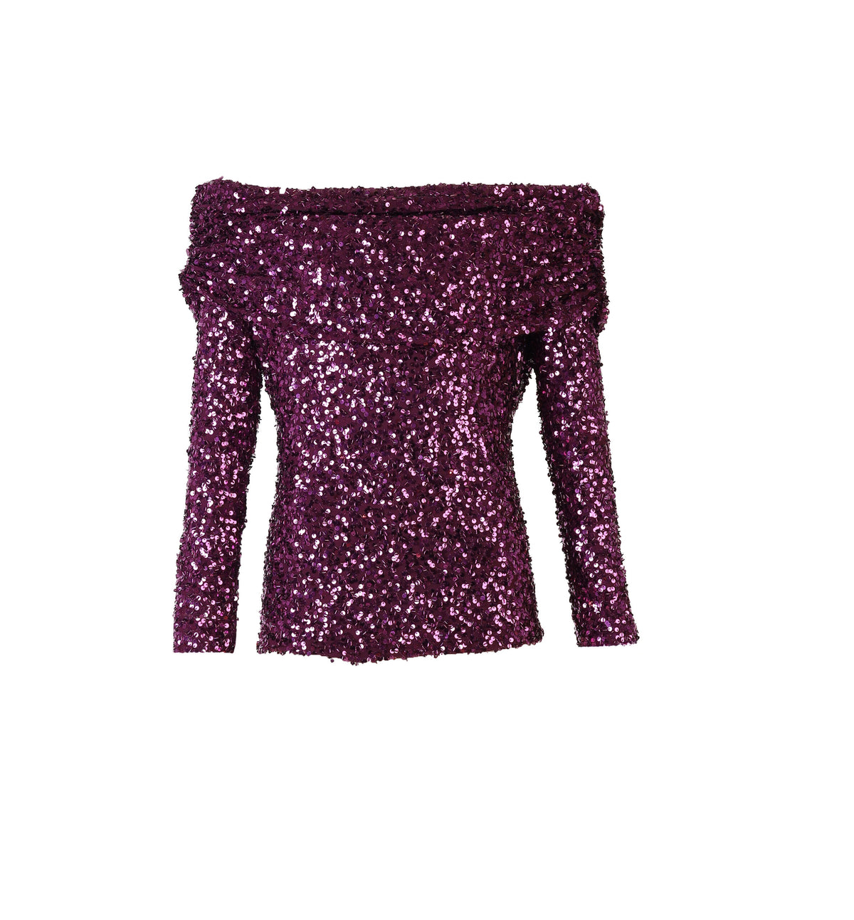 Forever 21 Sequined Off-the-Shoulder Long Sleeve Glamour Top