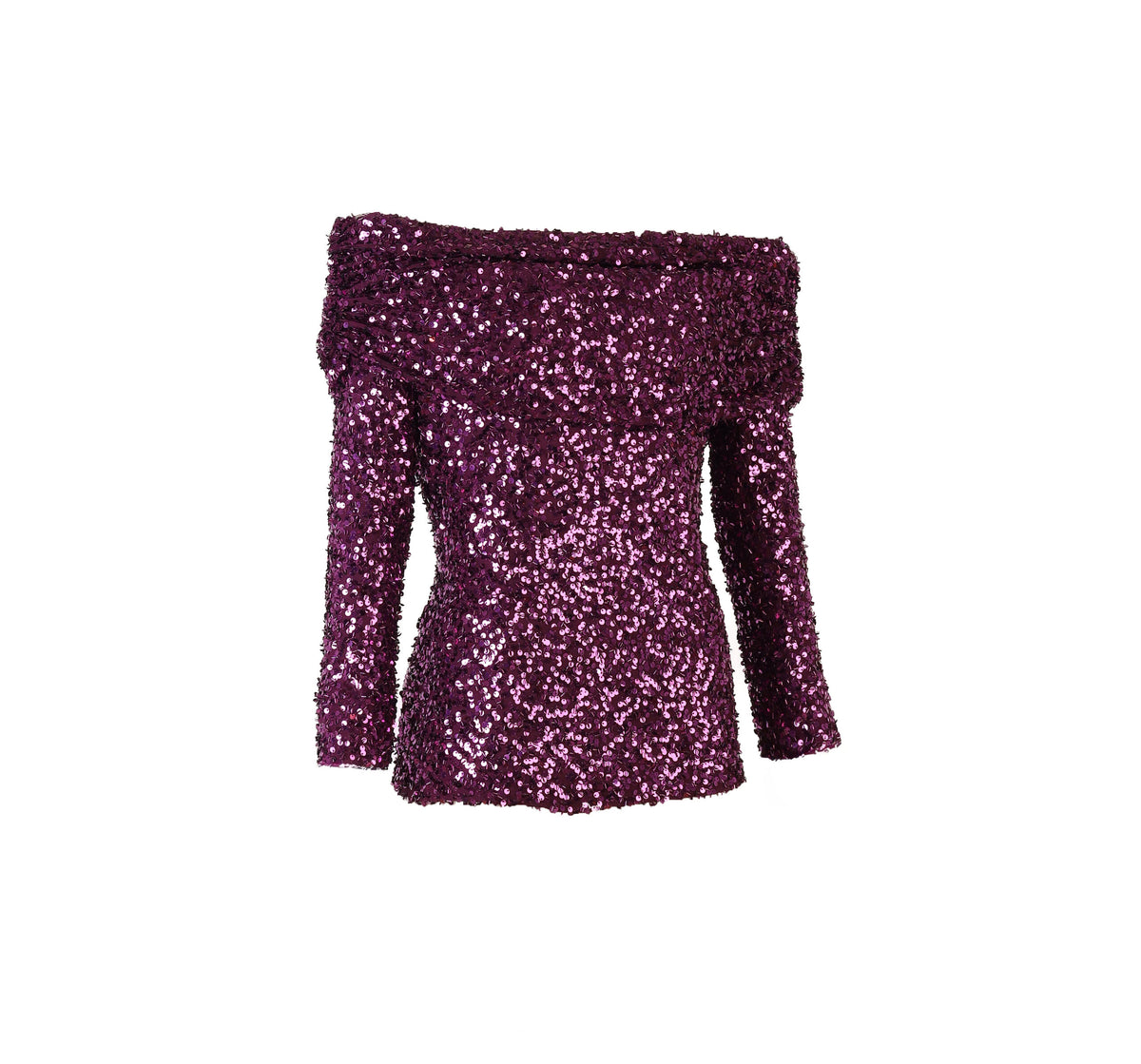 Forever 21 Sequined Off-the-Shoulder Long Sleeve Glamour Top