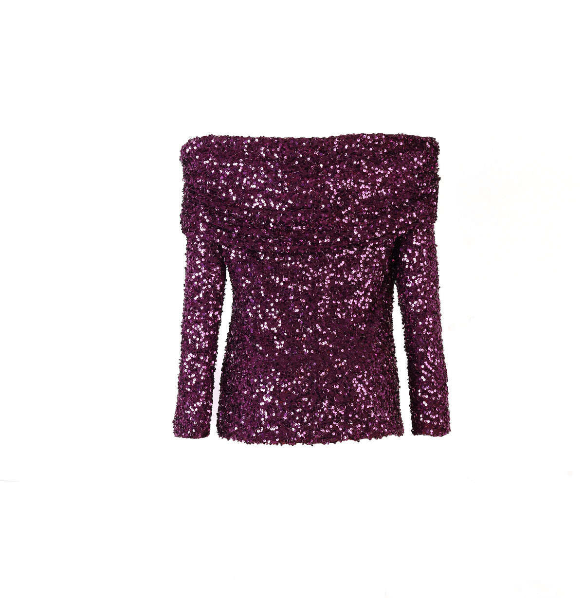 Forever 21 Sequined Off-the-Shoulder Long Sleeve Glamour Top