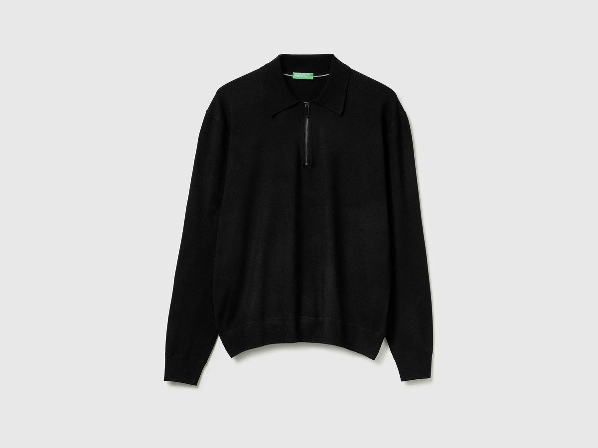 Benetton Viscose Blend Knit Polo