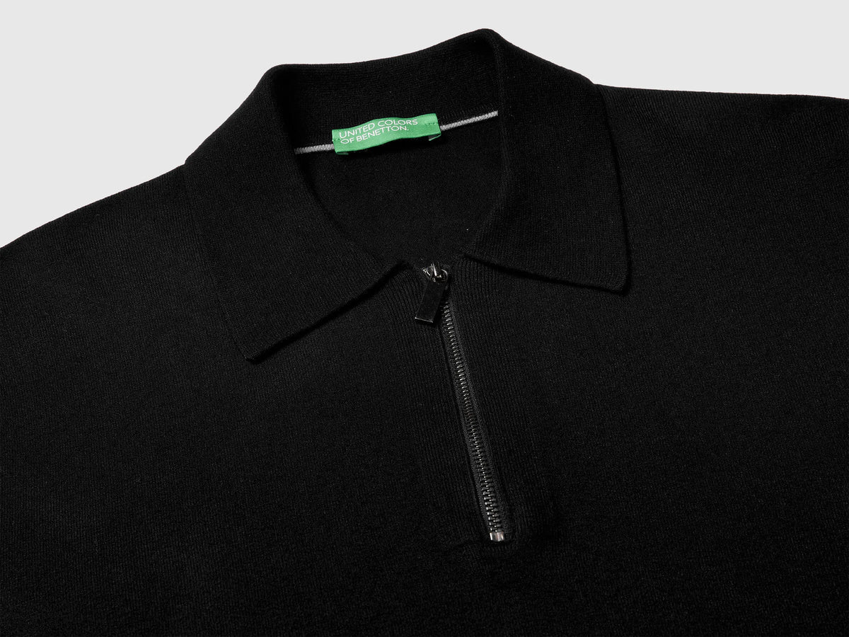 Benetton Viscose Blend Knit Polo