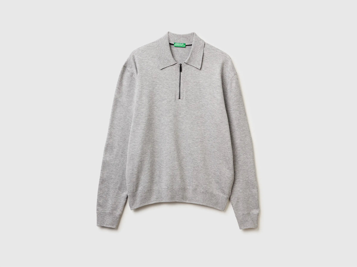 Benetton Viscose Blend Knit Polo