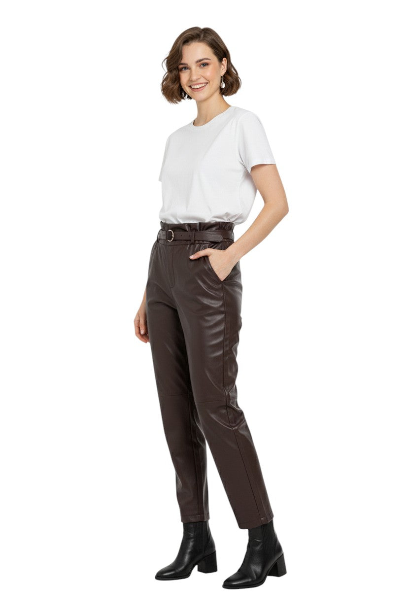 BSB Leather look trousers with belt