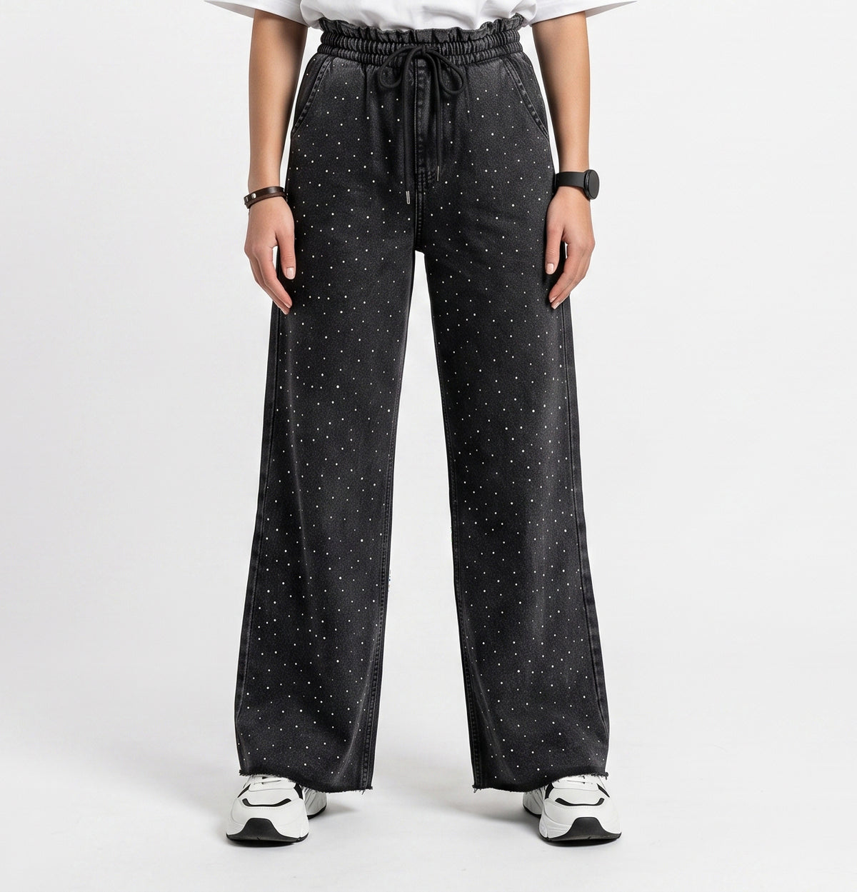 Women'S Charcoal Wide-Leg Pants - Grey