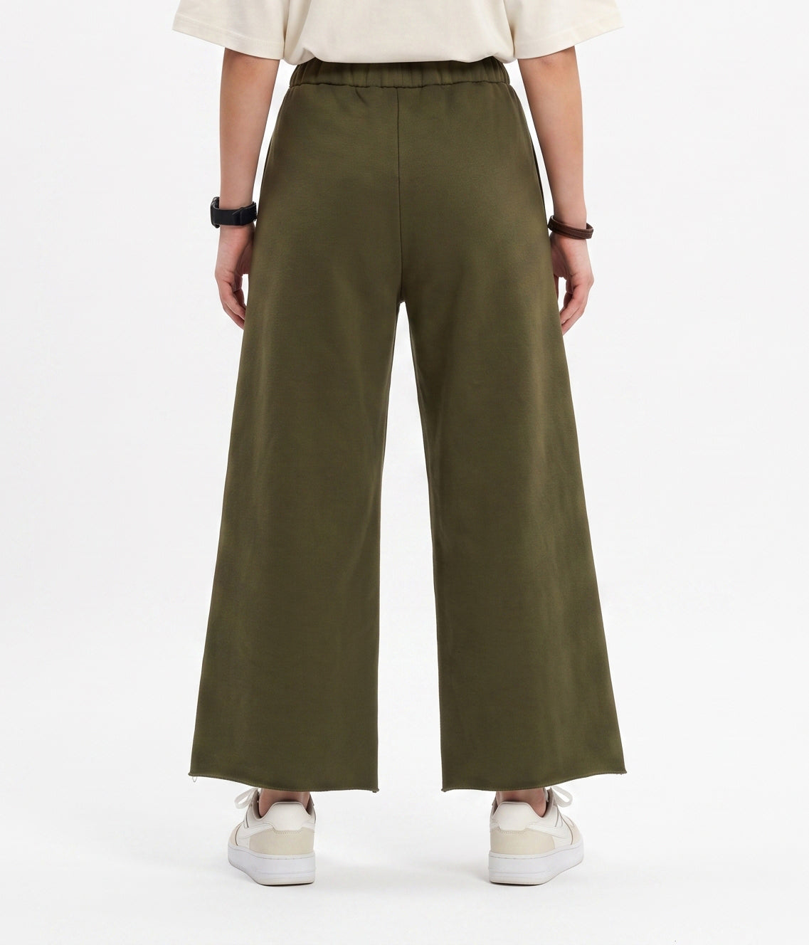 Women'S Olive Wide-Leg Pants - Green