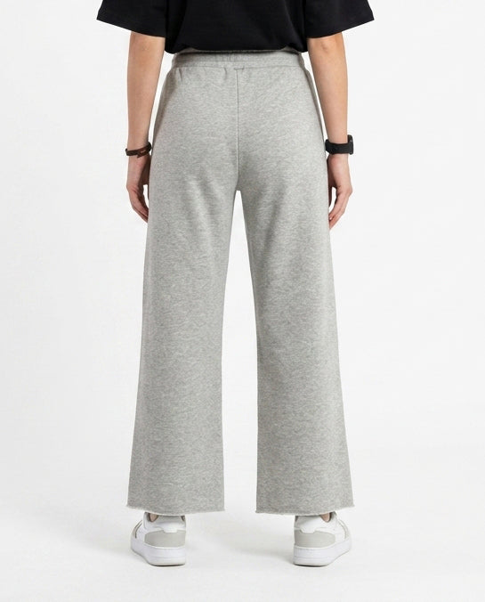 Women'S Light Gray Wide-Leg Pants - Grey
