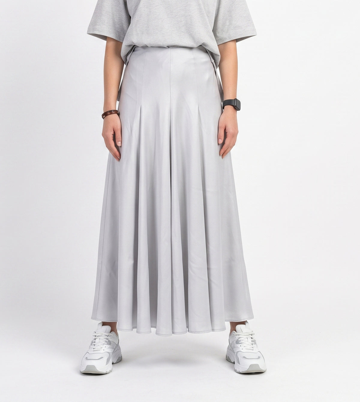 Women'S White Wide-Leg Pants - Grey
