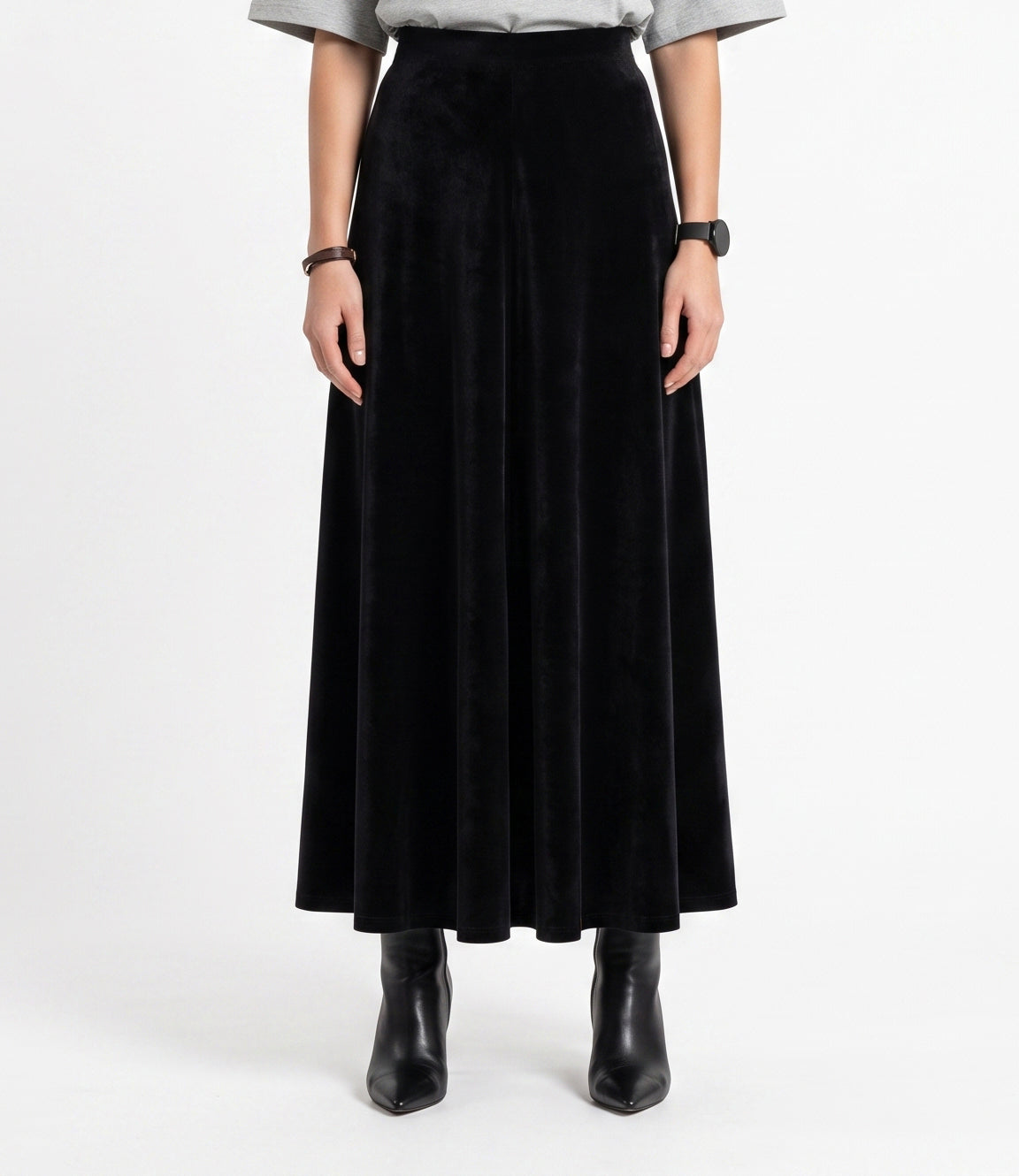 Women'S Black Pleated Wide-Leg Pants - Black