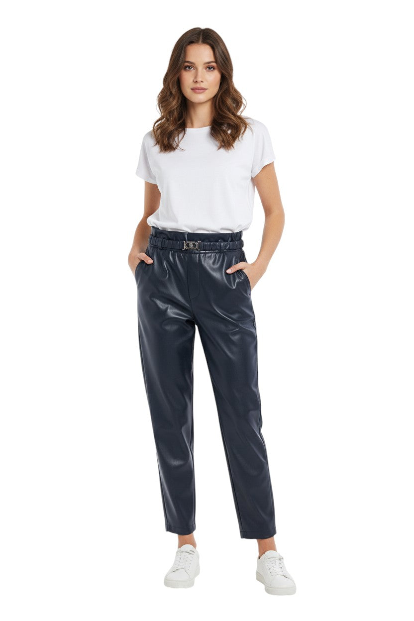 BSB Leather look trousers with belt