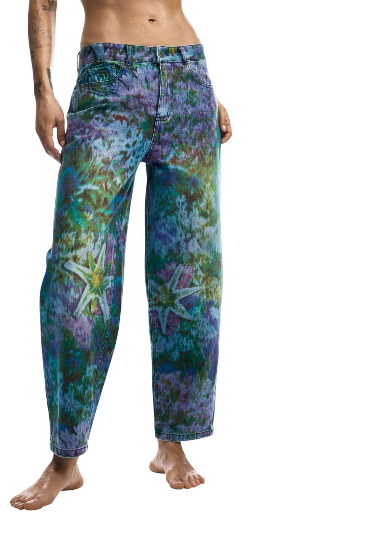 Desigual Baggy-cut trousers with embossed logo on the front pocket