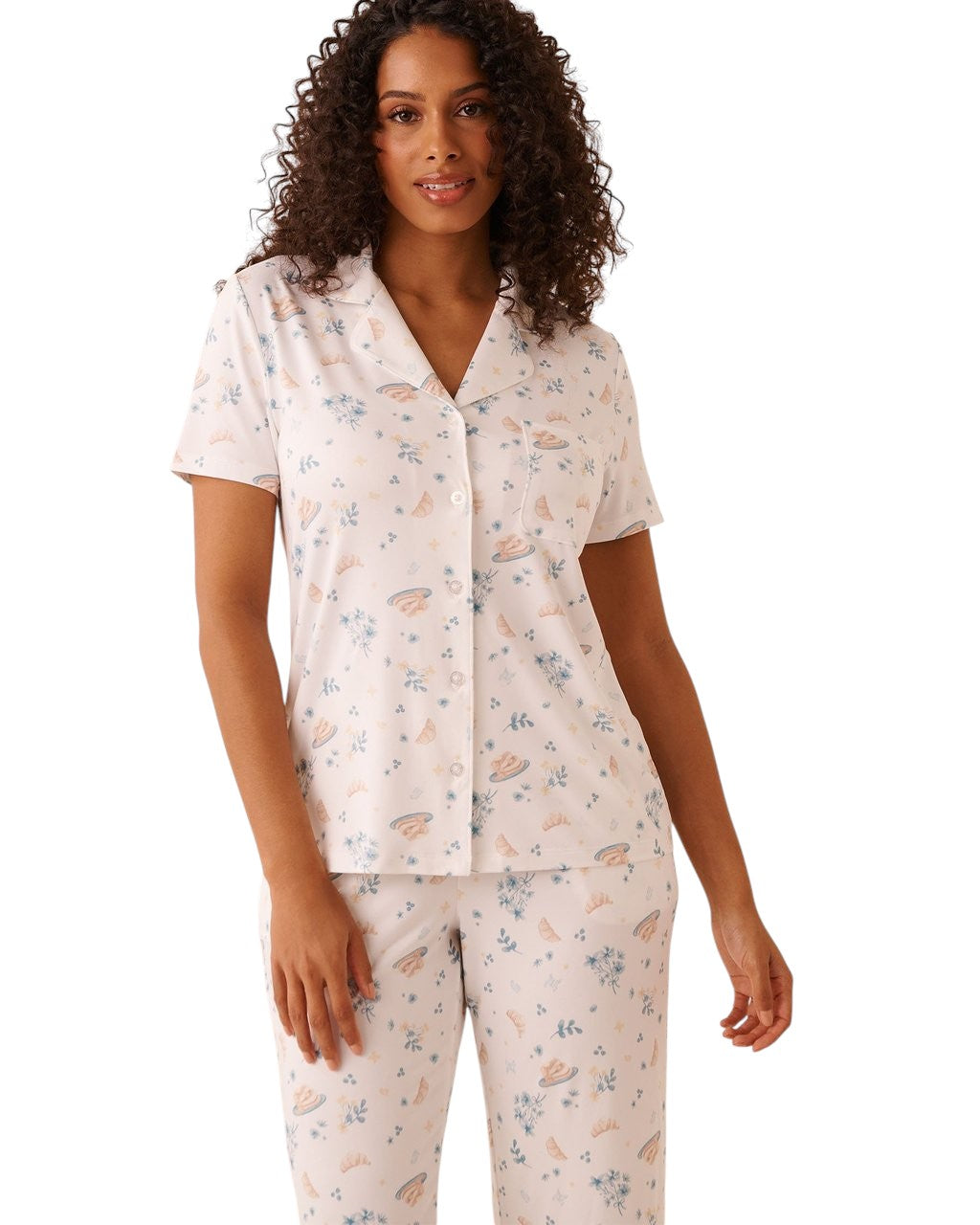 La vie en Rose Brunch Print Super Soft Button-down Shirt