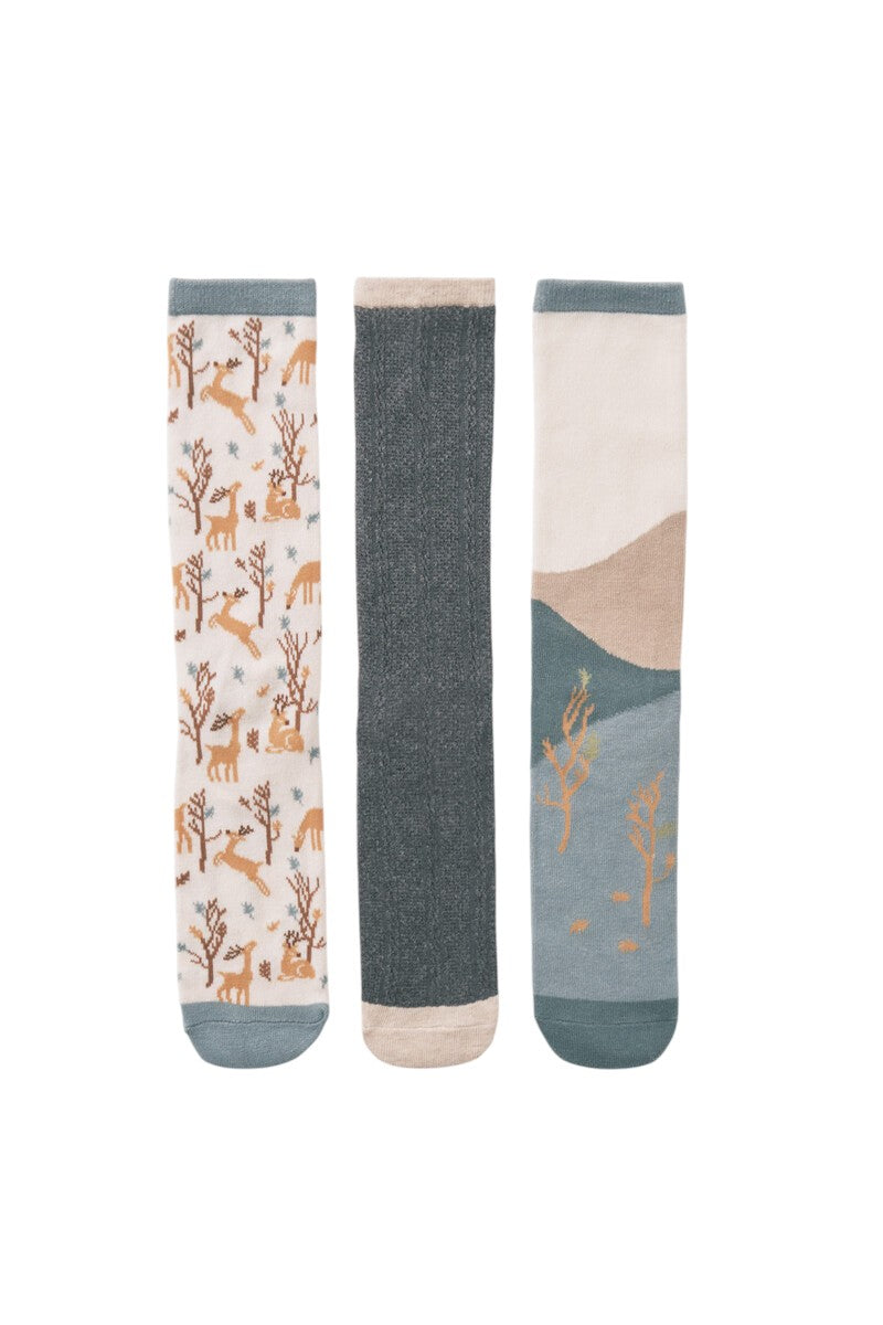Women Secret Pack of 3 long pine tree socks