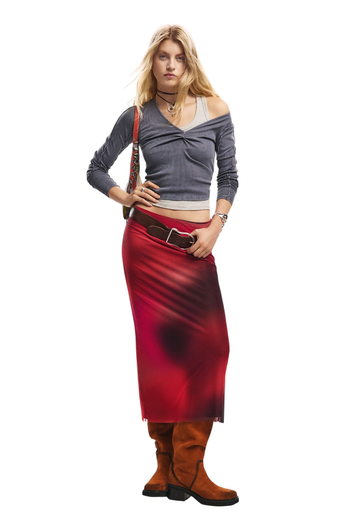 Desigual midi skirt made of tulle fabric with lining