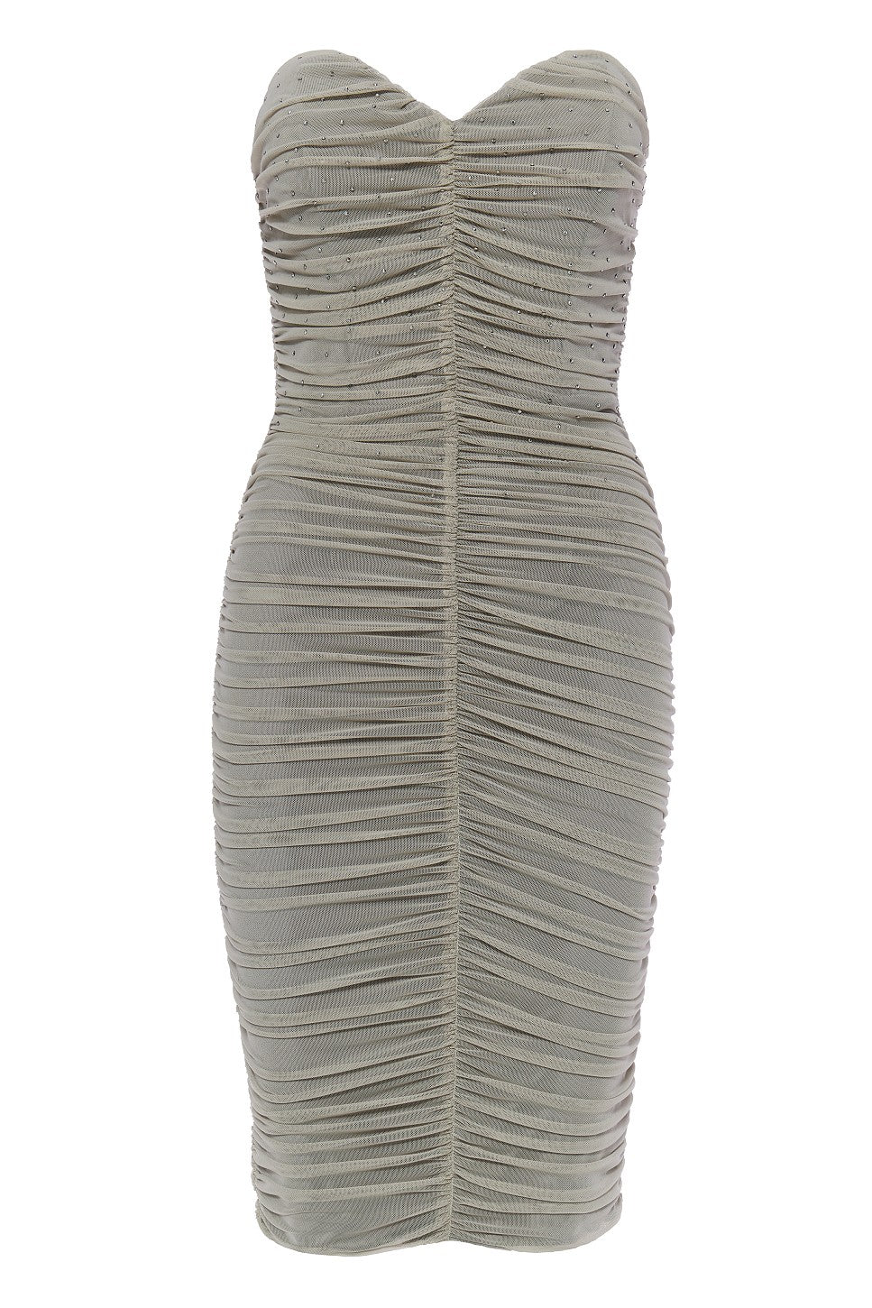 BSB Midi Strapless Dress With Gathered Design