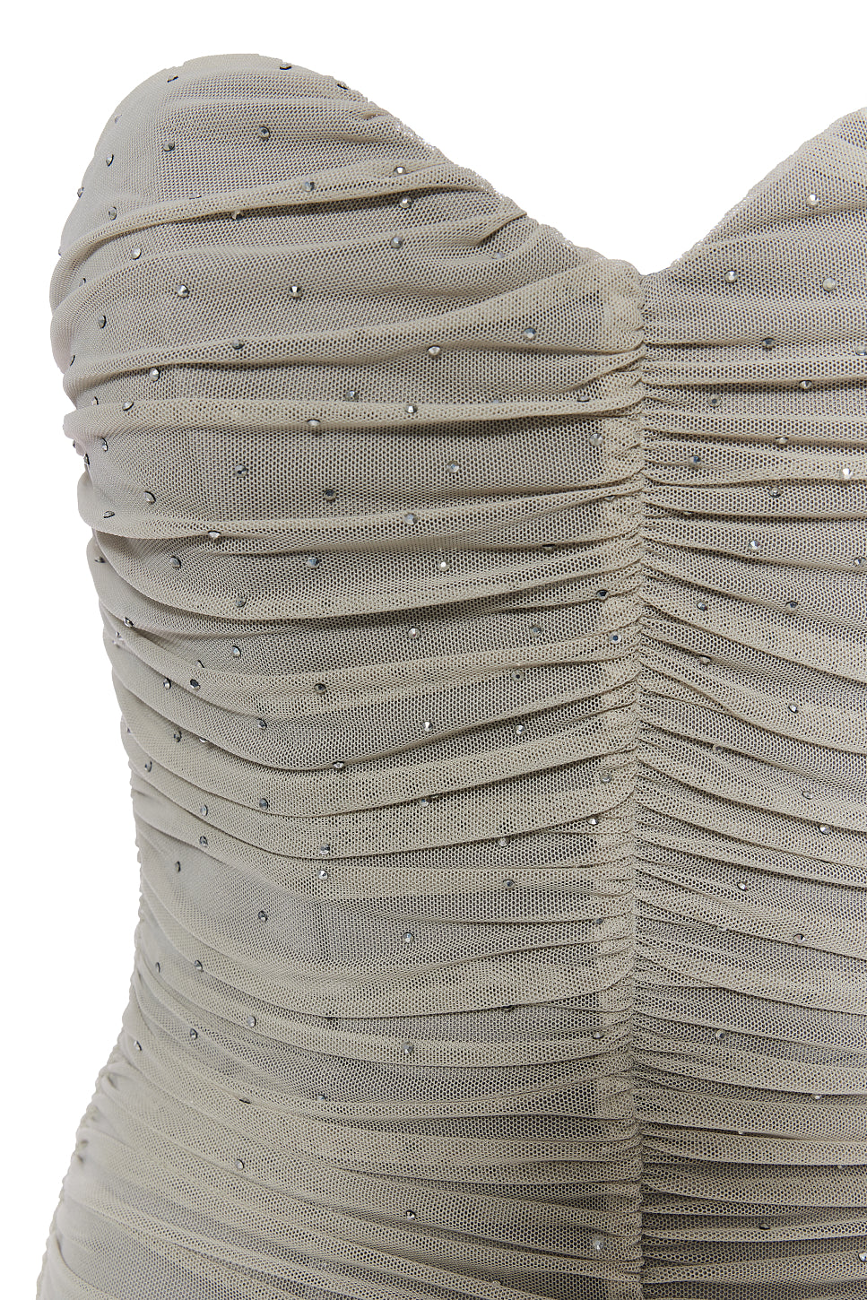 BSB Midi Strapless Dress With Gathered Design